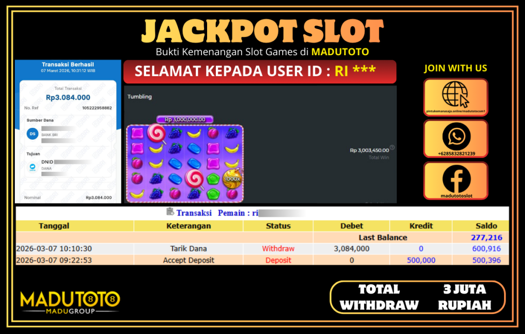 JACKPOT MADUTOTO 7 MARET 2026